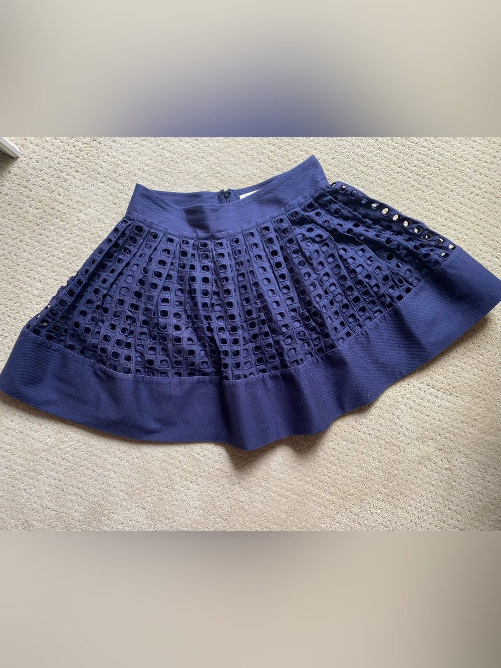Jack Wills Navy Eyelet Circle Skirt